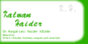 kalman haider business card