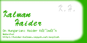 kalman haider business card